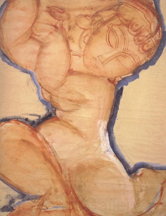 Amedeo Modigliani Rose Caryatid with Blue Border (mk39) Spain oil painting art